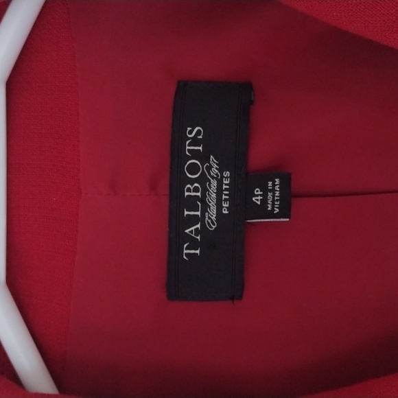 Talbots Red 3/4 Sleeve 100% Wool Short Jacket Size 4p - Picture 3 of 13